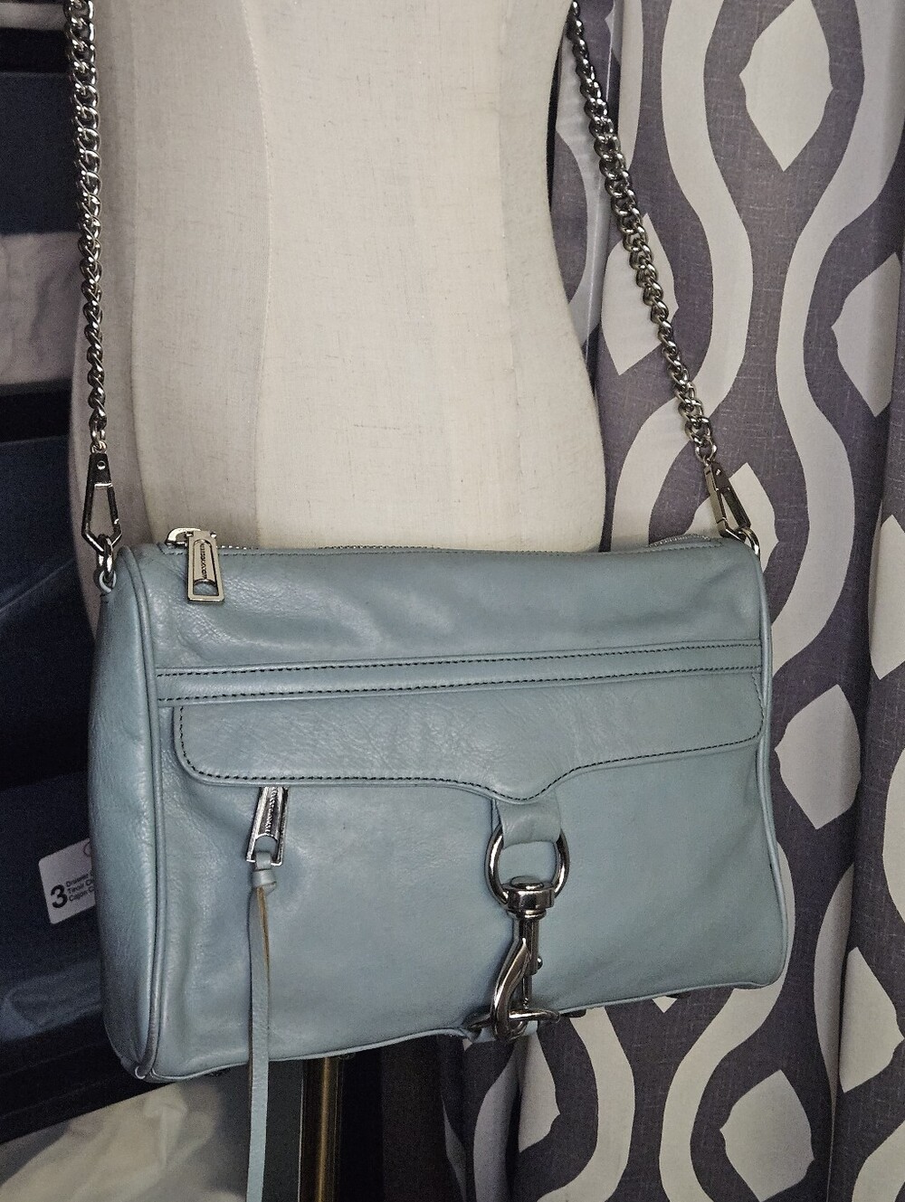 Rebecca Minkoff Pale Blue Leather Mini M.A.C. Crossbody